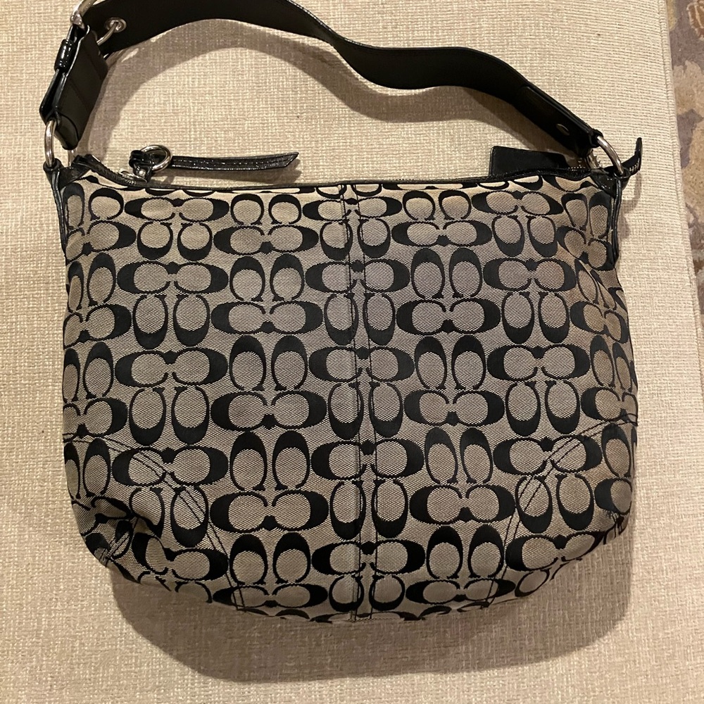 Coach Black and Grey signature Shoulder Bag - Picture 2 of 8